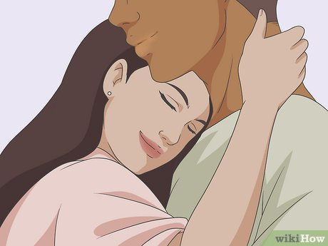 Step 3 Raise your right arm and place it on the back of his neck.